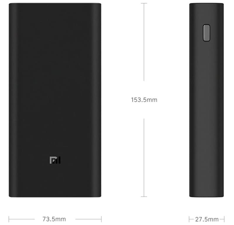 Xiaomi Mi Power Bank 3 имеет компактный размер